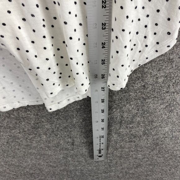 Maurices T-Shirt Women S Small White Polka Dot Round Neck Short Sleeve Rayon - Picture 8 of 9